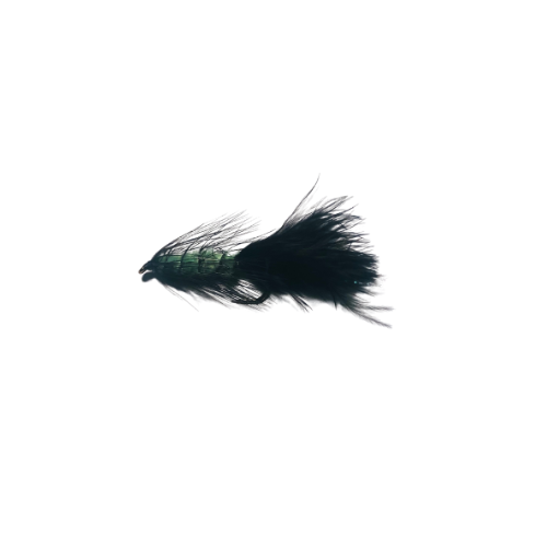 Black bead head Woolly Bugger streamer fly