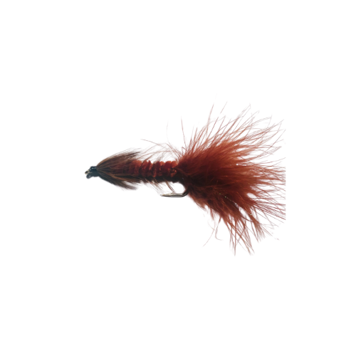 Brown bead head Woolly Bugger streamer fly