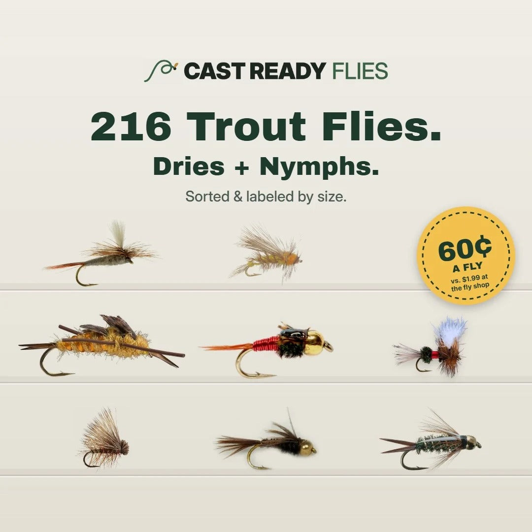 216 trout dry flies and nymphs, picked by a pro guide